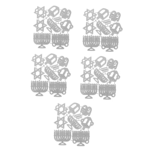 DOITOOL 5 Stück Stanzform aus Metall Stanzformen Kartenherstellung stirbt Handwerk Schablonen schneiden Prägefolder für die Kartenherstellung Stahl mit hohem Kohlenstoffgehalt Silber von DOITOOL