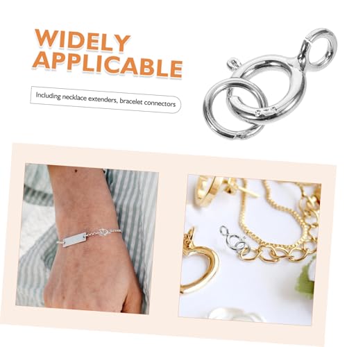 DOITOOL 5 Stück Sterling Silber Schmuckverschluss Teilig Federring Verschlüsse für Halsketten und Armbänder Runde Weiße Platinbeschichtung für Diy Schmuckherstellung und Perlenaccessoires DOITOOL 5 Stück Sterling Silber Schmuckverschluss Teilig Federring Verschlüsse für Halsketten und Armbänder Runde Weiße Platinbeschichtung für Diy Schmuckherstellung und Perlenaccessoires von DOITOOL