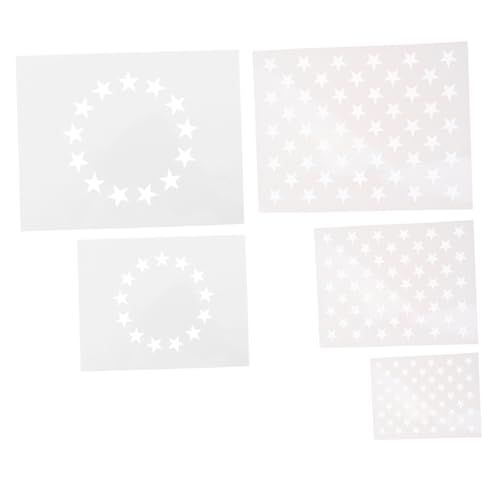DOITOOL 5 Stück Teiliges American Flag Stern Schablonen Vielseitige DIY Airbrush Vorlagen für Wand Holz Stoff Wiederverwendbar Präzise Malvorlagen für Heimdekoration und Bastelprojekte von DOITOOL