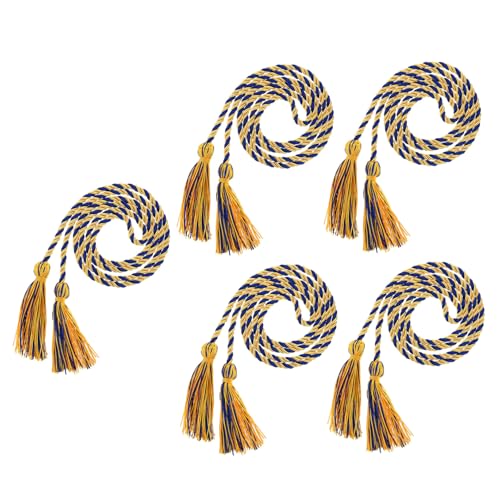 DOITOOL 5 Stück Teiliges Doktorhut Quasten Gold Blaue Ehrenkordeln für Abschlussdeko Leichte Strapazierfähige Abschlusskostüm Accessoires für Feier und Fotosession von DOITOOL