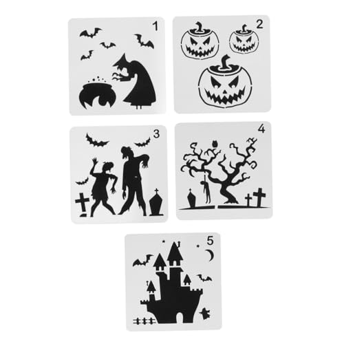 DOITOOL 5 Stück Teiliges Halloween Schablonen aus Langlebigem Kunststoff Wiederverwendbar Vielseitig für Zeichenvorlagen für Basteln Scrapbooking Wand und Papierdekorationen DOITOOL 5 Stück Teiliges Halloween Schablonen aus Langlebigem Kunststoff Wiederverwendbar Vielseitig für Zeichenvorlagen für Basteln Scrapbooking Wand und Papierdekorationen von DOITOOL