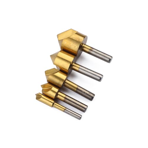 DOITOOL 5 Stück Teiliges Kegelsenker Set aus Kobaltstahl Hochgeschwindigkeitsstahl Entgratungswerkzeug Verschiedene für Kunststoff Aluminium Kupfer PVC Platten Präzises Anfasen und DOITOOL 5 Stück Teiliges Kegelsenker Set aus Kobaltstahl Hochgeschwindigkeitsstahl Entgratungswerkzeug Verschiedene für Kunststoff Aluminium Kupfer PVC Platten Präzises Anfasen und von DOITOOL