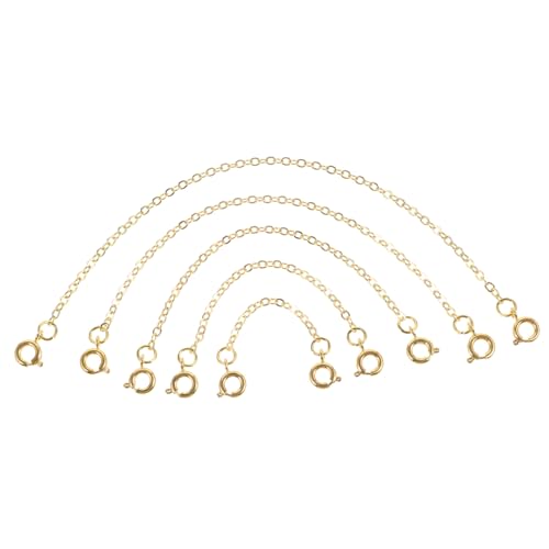DOITOOL 5 Stück Teiliges Kettenverlängerungen für Armbänder DIY Schmuckzubehör Einfache Handhabung Goldene Kupferketten für Designs von DOITOOL