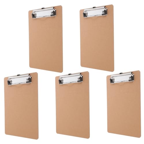DOITOOL 5 Stück Teiliges Klemmbrett Clipboard für Dokumentenorganisation Tragbar und Leicht für Büro Schule und Zuhause mit Stabilen Clips zur Sicheren Befestigung von DOITOOL