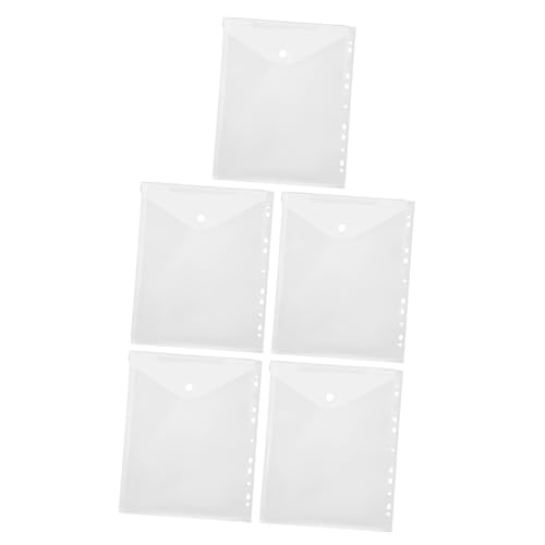 DOITOOL 5 Stück Teiliges Kunststoff Dokumentenmappe Loseblatt Foto Organizer Transparent Stabiler Schutz für Büro Schule und Reise von DOITOOL