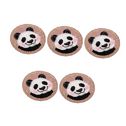 DOITOOL 5 Stück Teiliges Niedliche Panda Stickerei Patches zum Aufbügeln und Nähen für Jeansreparatur und Kreative DIY Dekoration für Kleidung Taschen und Hüte von DOITOOL