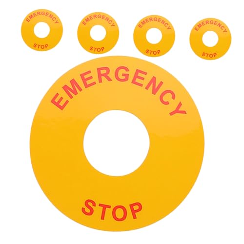 DOITOOL 5 Stück Teiliges Not Aus Warnschild Langlebige Not Halt Aufkleber mit Auffälligem Design Leicht Anzubringen für Elektrische Geräte und Maschinen Sicherheitskennzeichnung zur DOITOOL 5 Stück Teiliges Not Aus Warnschild Langlebige Not Halt Aufkleber mit Auffälligem Design Leicht Anzubringen für Elektrische Geräte und Maschinen Sicherheitskennzeichnung zur von DOITOOL