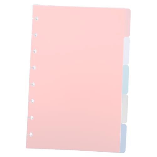 DOITOOL 5 Stück Teiliges PP Register mit Farbigen Pilzloch Trennblättern Langlebige Ordner Trenner für Notizbücher und Ringbücher im Büro und Schulalltag von DOITOOL