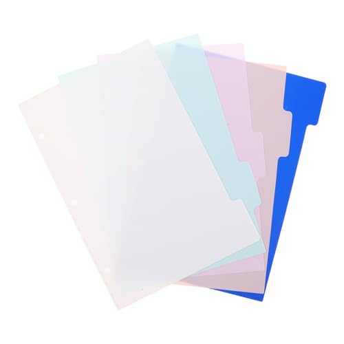DOITOOL 5 Stück Teiliges Register mit Laschen Stabile Trennblätter für Ringordner und Loose Leaf Notizbücher Beschreibbare Farbige Indexseiten für Effiziente Datei Notizorganisation bei von DOITOOL
