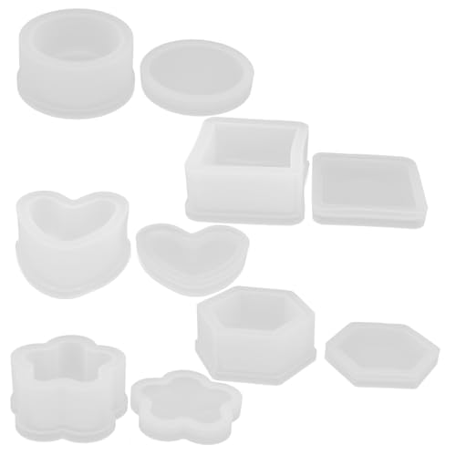 DOITOOL 5 Stück Teiliges Silikon-formenset mit Deckeln Flexible Epoxidharz-boxen in Herz- Sechseck- Viereck Kreisformen Vielseitige Gießformen für Schmuckaufbewahrung Diy-bastelprojekte DOITOOL 5 Stück Teiliges Silikon-formenset mit Deckeln Flexible Epoxidharz-boxen in Herz- Sechseck- Viereck Kreisformen Vielseitige Gießformen für Schmuckaufbewahrung Diy-bastelprojekte von DOITOOL