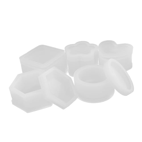DOITOOL 5 Stück Teiliges Silikon-resin-formen Deckel Flexible Schmuckbox Aufbewahrungsmold Formen in Herz Sechseck Rechteck Blume und Rund für DIY Epoxidharz Kerzen Schmuckaufbewahrung DOITOOL 5 Stück Teiliges Silikon-resin-formen Deckel Flexible Schmuckbox Aufbewahrungsmold Formen in Herz Sechseck Rechteck Blume und Rund für DIY Epoxidharz Kerzen Schmuckaufbewahrung von DOITOOL