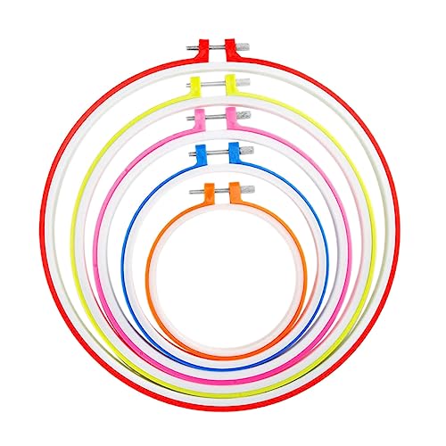 DOITOOL 5 Stück Teiliges Stickrahmen Set für Kreuzstich und DIY Handwerk für Anfänger Nähprojekte und Dekorationen Einfach zu Bedienen und Vielseitig Einsetzbar Zufällige Zufällige Farbe von DOITOOL