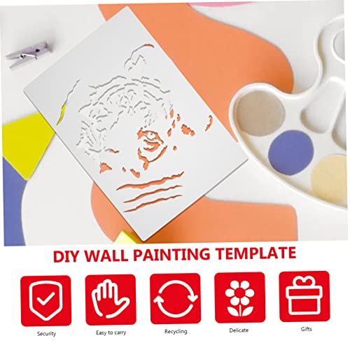 DOITOOL 5 Stück Teiliges Tiger Malvorlagen Langlebige Diy Schablonen für Erwachsene Vielseitig Einsetzbar für Wandmalerei Scrapbooking Stoffgestaltung und Bastelprojekte von DOITOOL