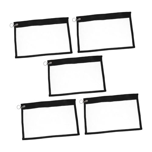 DOITOOL 5 Stück Teiliges Transparentes PVC Federmäppchen mit Reißverschluss Wiederverwendbare Wasserdichte Aufbewahrungstasche für Schule und Büro Kompakte Schwarze Kante mit Sichtfenster DOITOOL 5 Stück Teiliges Transparentes PVC Federmäppchen mit Reißverschluss Wiederverwendbare Wasserdichte Aufbewahrungstasche für Schule und Büro Kompakte Schwarze Kante mit Sichtfenster von DOITOOL