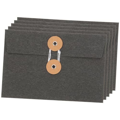 DOITOOL 5 Stück Teiliges Vintage Papierumschläge mit Schnurverschluss Praktische Aufbewahrung für Postkarten und Dokumente Kreative Aktenbeutel für Schule und Büro von DOITOOL