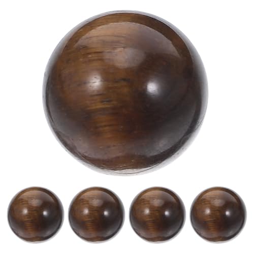 DOITOOL 5 Stück Tigerauge-Perlen: 16 mm natürliche Kristallperlen ohne Loch, glatte runde Steinkugeln für die Herstellung von DIY-Schmuck zum Basteln von Halsketten und Armbändern von DOITOOL