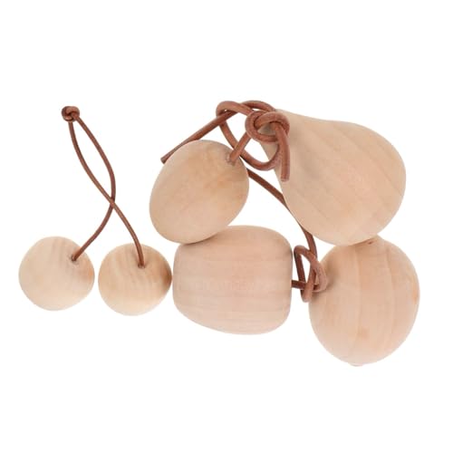 DOITOOL 5 Stück Unbemalte Holzfrüchte Bastelset Teiliges Diy Dekorationsset Birne Apfel Kirsche Kiwi Unvollendete Obstkunst für Malprojekte und Wohnkultur für Bastelideen von DOITOOL