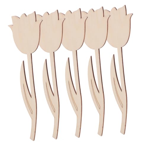 DOITOOL 5 Stück Unlackierte Holzblumen Ausschnitte zum Basteln Diy Holzscheiben für Malerei und Dekoration Kreative Holzstücke für Erwachsene Vielseitig Einsetzbar Naturholz für von DOITOOL