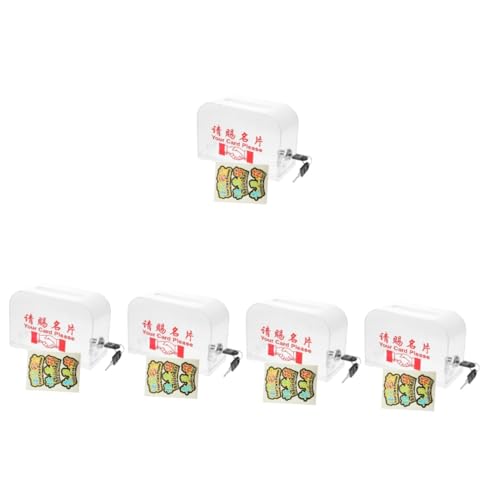 DOITOOL 5 Stück Visitenkartenhalter mit Schloss Multi Funktions Kartenbox aus Große Kapazität für Messen Design Einfache Handhabung und Pflege von DOITOOL