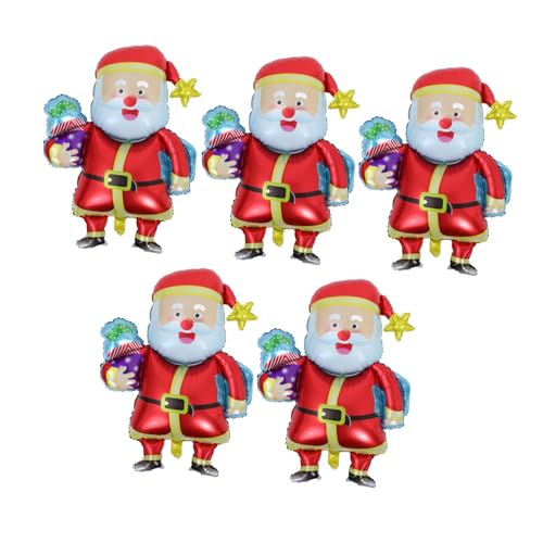 DOITOOL 5 Stück Weihnachtsmann-Ballon dekorativer Partyballon exquisites Ballondekor Ballonverzierungen Party-Ballon- Folienballons für den Urlaub Aluminiumfolie von DOITOOL
