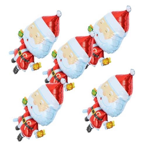 DOITOOL 5 Stück Weihnachtsmann-Ballon luftballons Neuheit Ballon Party-Ballon- Urlaub Hüpfburgen exquisites Ballondekor Folienballons für den Urlaub Ballonverzierungen Aluminiumfolie von DOITOOL