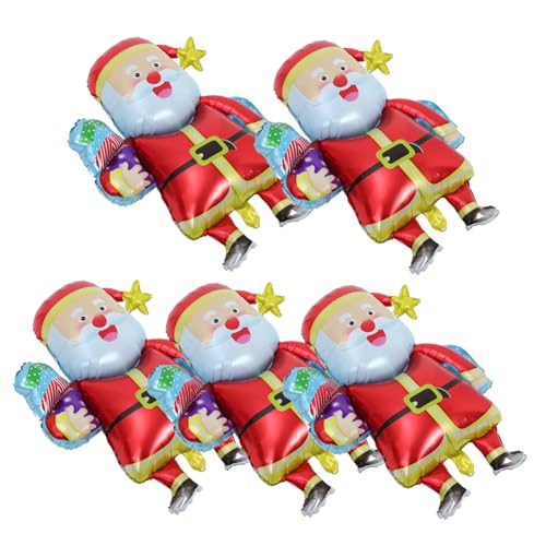 DOITOOL 5 Stück Weihnachtsmann-Ballon weihnachtliche Tischdekoration dekorativer Partyballon Party-Ballon- exquisites Ballondekor Folienballon weihnachtsfeier liefert Aluminiumfolie von DOITOOL