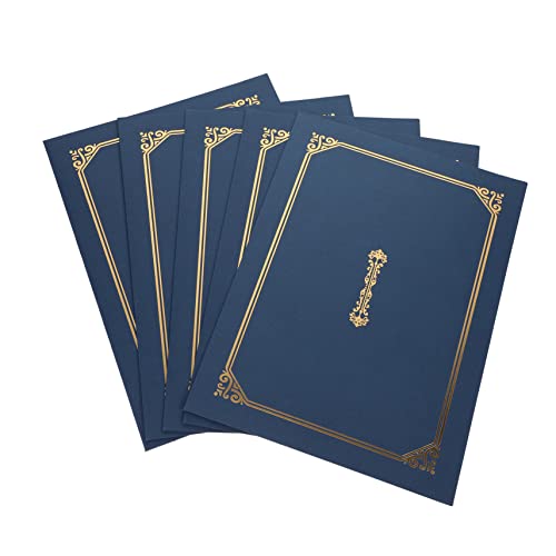 DOITOOL 5 Stück Zertifikatshülle Abschluss Diplomumschläge Goldfolie Inhaber eines blauen Diploms Hochzeit dokumentenmappe urkundenmappe ordnee Urkundenhüllen aus Papier Award-Cover Blue von DOITOOL