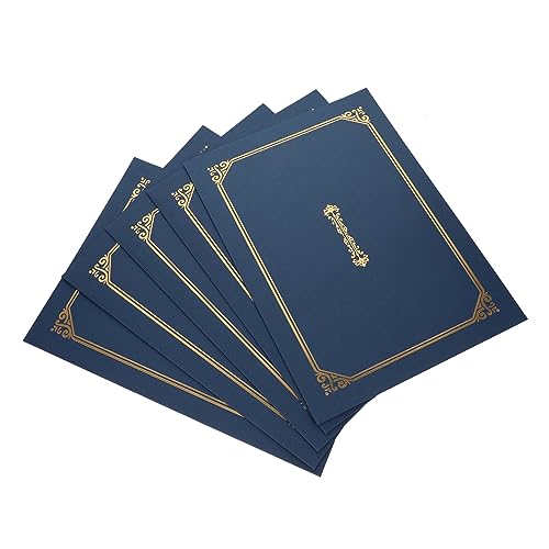 DOITOOL 5 Stück Zertifikatshülle dokumentenmappe urkundenmappe Zertifikatsmappe ordnee cartape Inhaber Abschluss Diplom Abdeckung ziehen um zertifikat schutzhüllen Diplom-Cover Papier Blue von DOITOOL