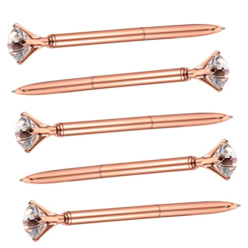 DOITOOL 5 Stück großer Bohrstift süßer Stift Kugelschreiber Gravierter Stift Büro hübsche Stifte Schreiben von Stiften Journaling Stift ausgefallener Stift Metall Golden von DOITOOL