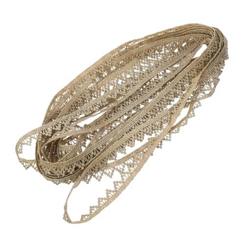 DOITOOL 5 Wasserlösliche Spitze Spitzenband Zum Basteln Stickerei Stoff Hochzeit Spitze Party Vintage Spitzenband Trimmen Spitze Nähen Bastelspitzenband Spitzenbesatz Golden Metalldrähte von DOITOOL