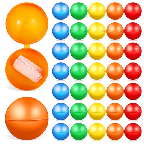 DOITOOL 50 Bingo-bälle, 40 Mm, Hohle Tombola-bälle aus Kunststoff, Mehrfarbige, Befüllbare Kugeln für Partyspiele, Karnevals-tombola-zubehör DOITOOL 50 Bingo-bälle, 40 Mm, Hohle Tombola-bälle aus Kunststoff, Mehrfarbige, Befüllbare Kugeln für Partyspiele, Karnevals-tombola-zubehör von DOITOOL