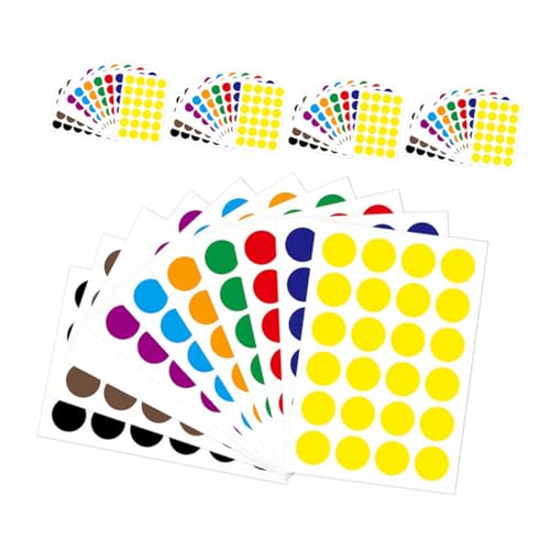 DOITOOL 50 Blatt Farbpunkt-aufkleber Runden Punkte Kreisaufkleber Aufkleber Etiketten Klassifizierungspunktaufkleber Klebrige Punktaufkleber Klebstoff Runde Aufkleberetiketten Papier von DOITOOL
