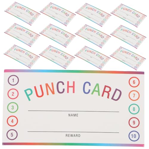 DOITOOL 50 Blatt Rabattkarte Incentive-Prämienkarte Postkarten für Schüler vom Lehrer Locher für Geldbelohnungssystem im Klassenzimmer Lochkarten für Lehrerkarte Papier von DOITOOL