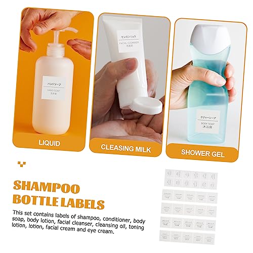 DOITOOL 50 Blatt Teiliges Selbstklebender Wasserdichter Etiketten für Shampoo und Kosmetikflaschen Felder Kleine Aufkleber für Einfache Beschriftung für Badezimmer und Hotelgebrauch von DOITOOL