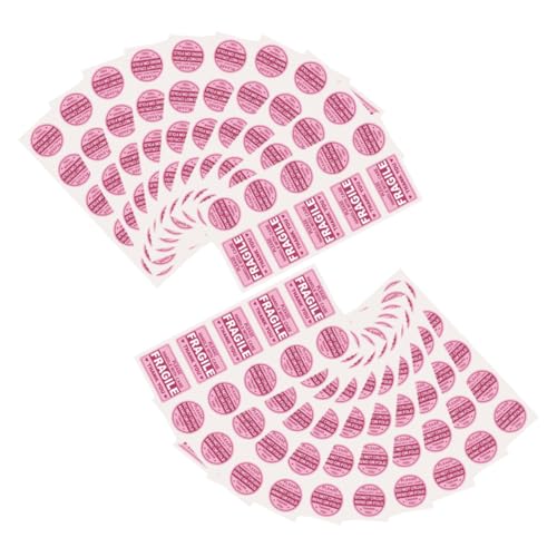 DOITOOL 50 Blatt Versandetiketten zerbrechliches Band zerbrechliche Beschriftungen UPS Stichworte für Vorsicht Verpackungsaufkleber zerbrechliche Warnschilder Kupferplattenaufkleber Rosa von DOITOOL