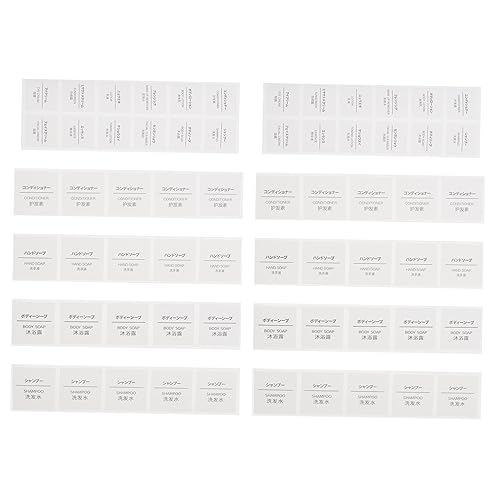 DOITOOL 50 Blatt Wasserdichte Etiketten Aufkleber für Kosmetikflaschen Shampoo Duschgel Seifenspender Selbstklebend Praktische Aufbewahrung und Beschriftung für Haushalts und von DOITOOL