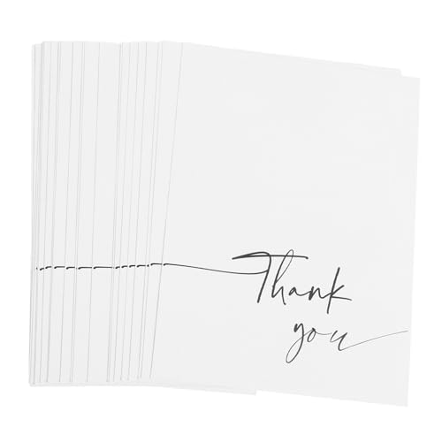 DOITOOL 50 Blatt danke dir Karte Hochzeit danke Karten Hochzeitskarten Blume Aufkleber Gast Dankeskarten in großen Mengen leere Hochzeits-Klappkarte Partyversorgung Grußkarten Papier Weiß von DOITOOL