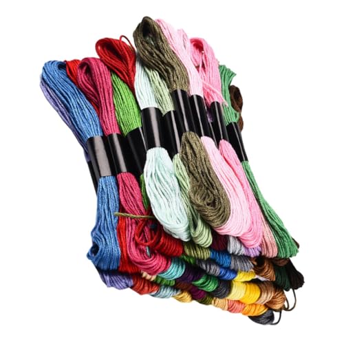 DOITOOL 50 Kreuzstichfaden Baumwolle farbig mit machen Erwachsene Stickfaden Stränge Anlasser Stickgarn für Armbänder Kreuzstichseide DIY Garnstickerei Stickgarnspulen Kreuzstichzubehör von DOITOOL