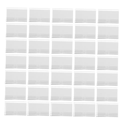 DOITOOL 50 Satz Transparenter Haken-etikettenhalter Kleine Einzelhandelsschilder Preisschilder in Supermärkten Klar Lebensmitteletiketthalter Preiskarte Preisanzeige Pvc von DOITOOL
