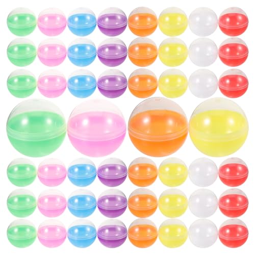 DOITOOL 50 Stück Befüllbare Rundkapseln, 45 mm Kunststoff-Leerbehälter, Halbtransparente Mischfarben, für Verkaufsautomaten, Süßigkeitenaufbewahrung, Partygeschenke, DIY Bastelprojekte, von DOITOOL