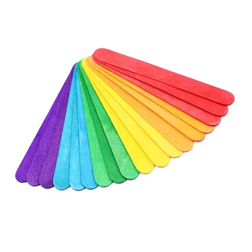 DOITOOL 50 Stück Beutel Bunte Holzstäbchen DIY Bastelset Kindergarten Puzzle Material Sicher Glatte Oberfläche Ökologisch Schadstofffrei von DOITOOL