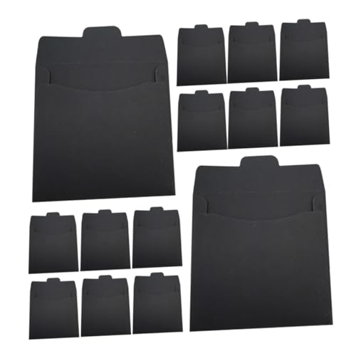 DOITOOL 50 Stück CD-Papierhüllen Beutel Abdeckungen für CD-Papierhalter Packsack Umschläge CD-Verpackungshüllen Einladung schlank CD-Hüllen aus Papier Dateiordner Black von DOITOOL