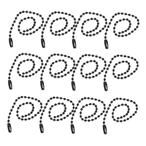 DOITOOL 50 Stück Dekorationskette Runde Perlen Schwarze Perlenkette Schmuckkette Groß Halskette Mit Kugelkette Etikett Bedruckte Anhängerkette Black von DOITOOL