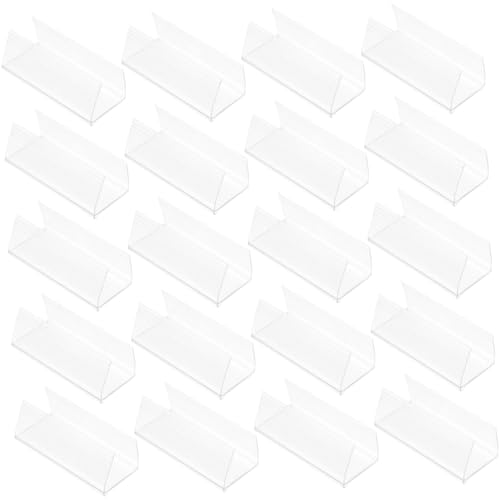 DOITOOL 50 Stück Etikettenhalter Warenpräsentationsetiketten Organisation der Klassenzimmerbibliothek Etikettenclips für Vorratsbehälter Rack-Etiketten PVC Transparent von DOITOOL