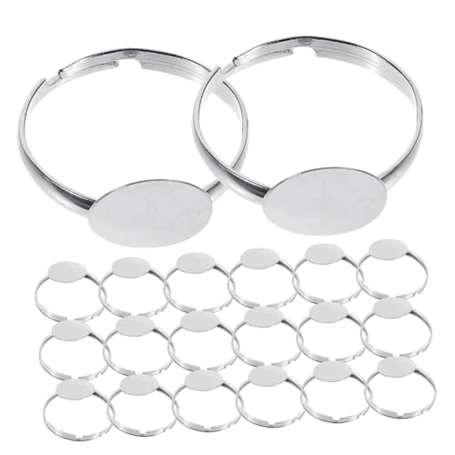 DOITOOL 50 Stück Flache Basis Ringrohlinge Verstellbare Bandbefunde DIY Schmuckfassungen Fassungen Für Eheringe Versprechensringe von DOITOOL