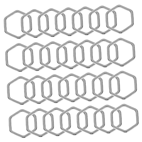 DOITOOL 50 Stück Geometrische Hexagon Ohrringe Charms Diy Schmuckzubehör Silberfarbene Hohlrahmen für Armbänder und für Kreative Bastelprojekte von DOITOOL