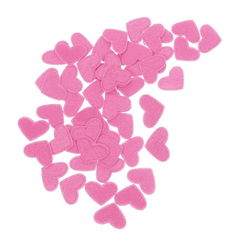 DOITOOL 50 Stück Herz Bestickte Stoffflicken Dekoration DIY Nähreparaturflicken DIY Stickerei Applikation Süße Applikationsflicken Aufnäher Rosa Polyesterrückseite von DOITOOL