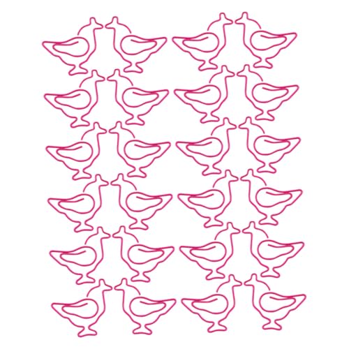 DOITOOL 50 Stück Hühnchen -Lesezeichen Wandteppich-Clips winzige Heftklammern Jumbo-Büroklammern Metallclip Hühnerclip Bürobedarf in Pastelltönen Prong-Ordner Plastik Rosig von DOITOOL