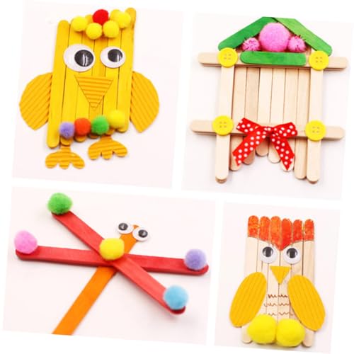 DOITOOL 50 Stück Kindergarten DIY Holzstäbchen Naturfarbene Glatte Ungiftige Holz Craft Sticks für Bastelprojekte Gruppenaktivitäten und Kinderhandwerk von DOITOOL