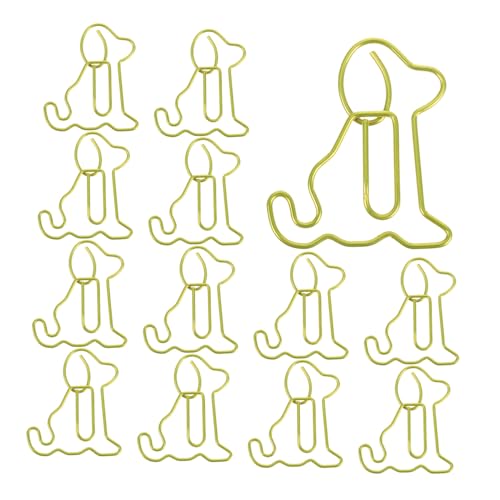 DOITOOL 50 Stück Kreative Hund Büroklammern Metallklammern Lesezeichen Büroklammer Süßes Sitzendes Hunde Design für Schule und Büro zum Organisieren von Dokumenten von DOITOOL
